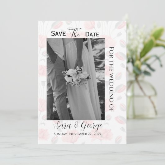 Moderne Foto-Save-the-Date-Karte Einladung (Stehend Vorderseite)