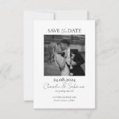 Moderne Foto-Save the Date-Karte mit QR-Code Save The Date (Vorderseite)