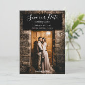 Moderne Foto-Save-the-Date-Karte | Schwarz Save The Date (Stehend Vorderseite)