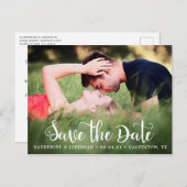 Moderne Foto-Save the Date-Verlobung Postkarte (Vorne/Hinten)