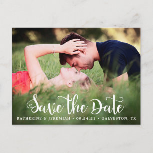 Moderne Foto-Save the Date-Verlobung Postkarte