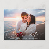 Moderne Foto schicken Skript Hochzeit speichern da Postkarte (Vorderseite)