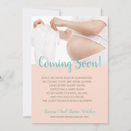 Moderne Foto-Schwangerschaft Ankündigung (Vorderseite)