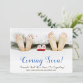 Moderne Foto Schwangerschaft kommt bald Ankündigun Ankündigung (Stehend Vorderseite)