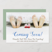 Moderne Foto Schwangerschaft kommt bald Ankündigun Ankündigung (Vorne/Hinten)