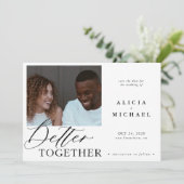 Moderne Foto-Schwarz-Hochzeit Save The Date (Stehend Vorderseite)