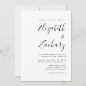 Moderne Foto Schwarz-Weiß-Schrift-Hochzeit Einladung (Vorderseite)