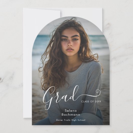 Moderne Foto Script Abschluss Ankündigung (Vorderseite)