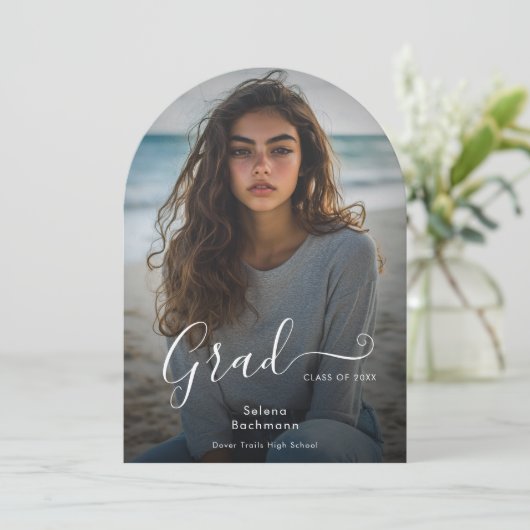 Moderne Foto Script Abschluss Ankündigung (Stehend Vorderseite)