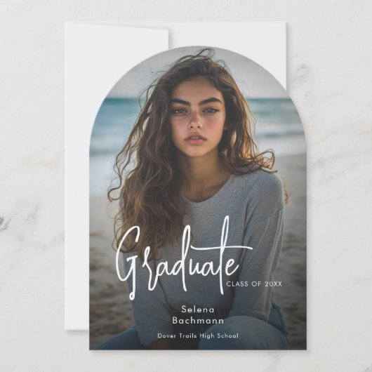 Moderne Foto Script Abschluss Ankündigung (Vorderseite)