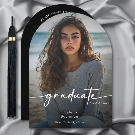 Moderne Foto Script Abschluss Ankündigung