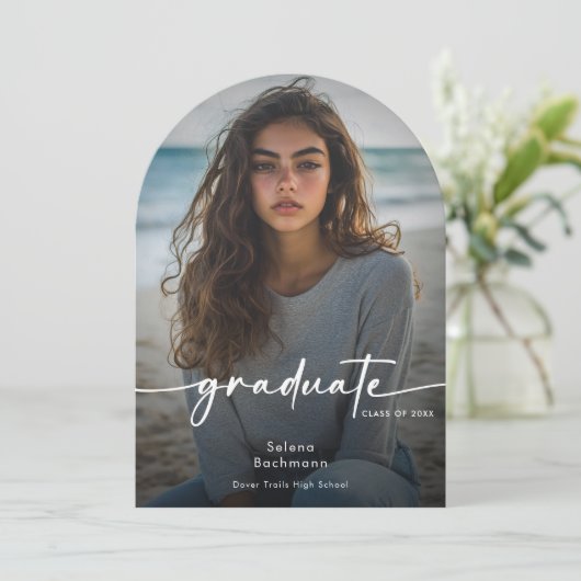 Moderne Foto Script Abschluss Ankündigung (Stehend Vorderseite)