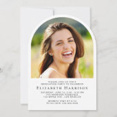 Moderne Foto Script Arch Graduation Party Einladung (Rückseite)