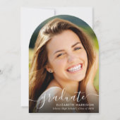 Moderne Foto Script Arch Graduation Party Einladung (Vorderseite)