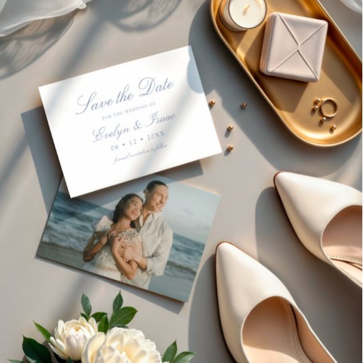 Moderne Foto Script Calligraphy Wedding Save The Date