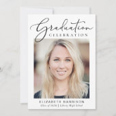 Moderne Foto Script Graduation Party Einladung (Vorderseite)