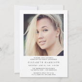 Moderne Foto Script Graduation Party Einladung (Rückseite)