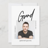 Moderne Foto Script Graduation Party Einladung (Vorderseite)