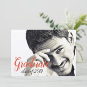 Moderne Foto Script Graduation Party Einladung (Stehend Vorderseite)