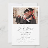 Moderne Foto Script Graduation Party Einladung (Rückseite)