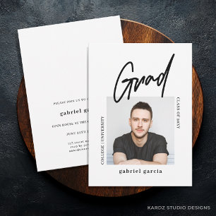 Moderne Foto Script Graduation Party Einladung