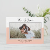 Moderne Foto- & Script-Hochzeit dank Karte (Stehend Vorderseite)