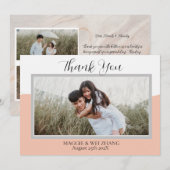 Moderne Foto- & Script-Hochzeit dank Karte (Vorne/Hinten)