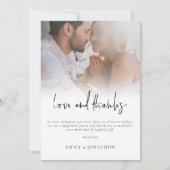 Moderne Foto Script Verlobung Liebe und Dank Karte (Vorderseite)