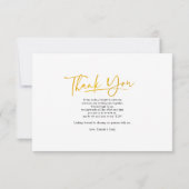 Moderne Foto Script Wedding Dankeskarte (Rückseite)