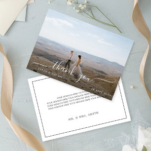 Moderne Foto Script Wedding Dankeskarte