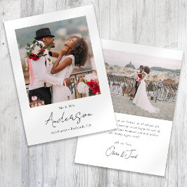 Moderne Foto Script Wedding Dankeskarte