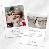 Moderne Foto Script Wedding Dankeskarte
