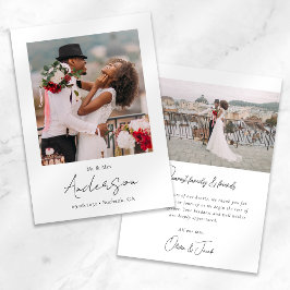 Moderne Foto Script Wedding Dankeskarte