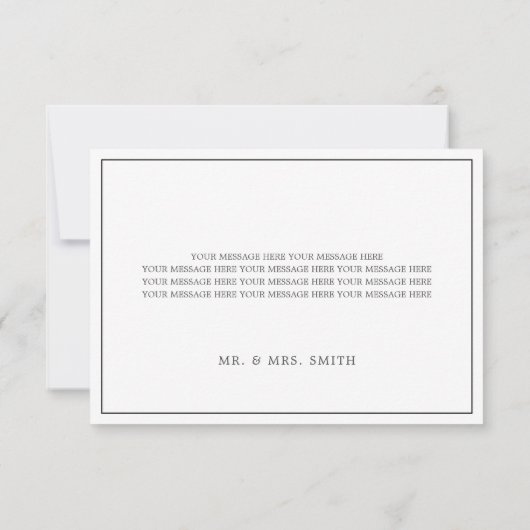 Moderne Foto Script Wedding Dankeskarte (Rückseite)