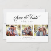 Moderne Foto Script Wedding Save The Date (Vorderseite)