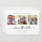 Moderne Foto Script Wedding Save The Date (Vorderseite)