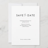 Moderne Foto Script Wedding Save The Date (Rückseite)