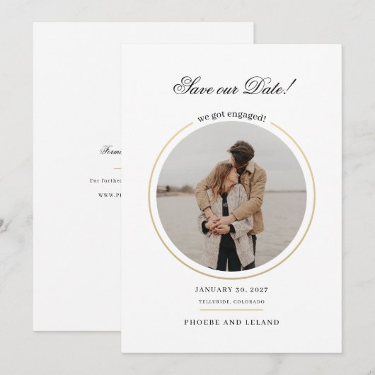Moderne Foto Script Wedding Save The Date (Vorne/Hinten)