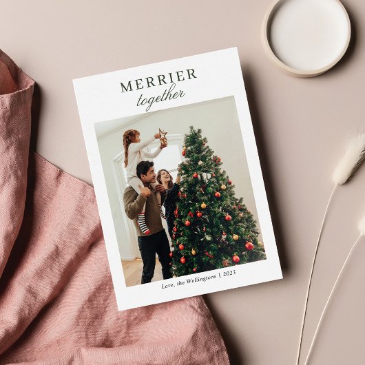 Moderne Foto Script Weihnachtskarte