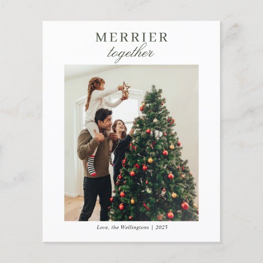 Moderne Foto Script Weihnachtskarte (Vorderseite)