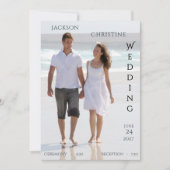 Moderne Foto-Serif-Typografie Strandhochzeit Einladung (Vorderseite)