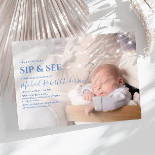 Moderne Foto-Sip-and-See-Party Einladung