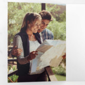 Moderne Foto-Skriptereihen speichern die Datumskar Dreifach Gefaltete Ankündigung (Innen Erste Seite)