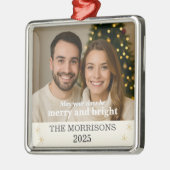 Moderne Foto-Snowflake aus Neutronen und Gold Ornament Aus Metall (Links)