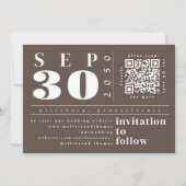 Moderne Foto-Speichern Sie das Datum QR-Code Einfa Save The Date (Rückseite)