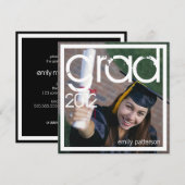 Moderne Foto Square Grad Graduation Party Einladung (Vorne/Hinten)