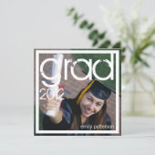Moderne Foto Square Grad Graduation Party Einladung (Stehend Vorderseite)