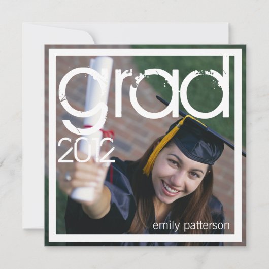 Moderne Foto Square Grad Graduation Party Einladung (Vorderseite)