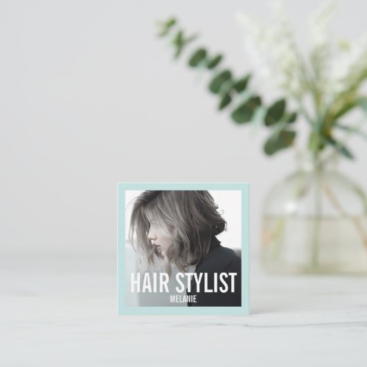 Moderne Foto Square Visitenkarte (Stehend Vorderseite)