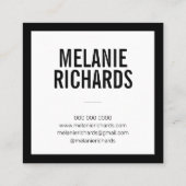 Moderne Foto Square Visitenkarte (Rückseite)